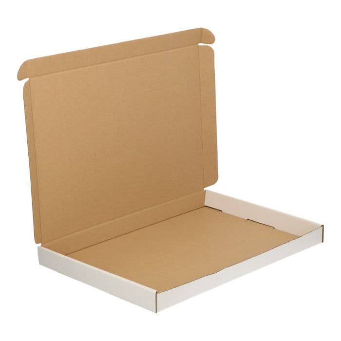 Brievenbusdoos A4 met bovenklep wit 299 x 213 x 28 mm
