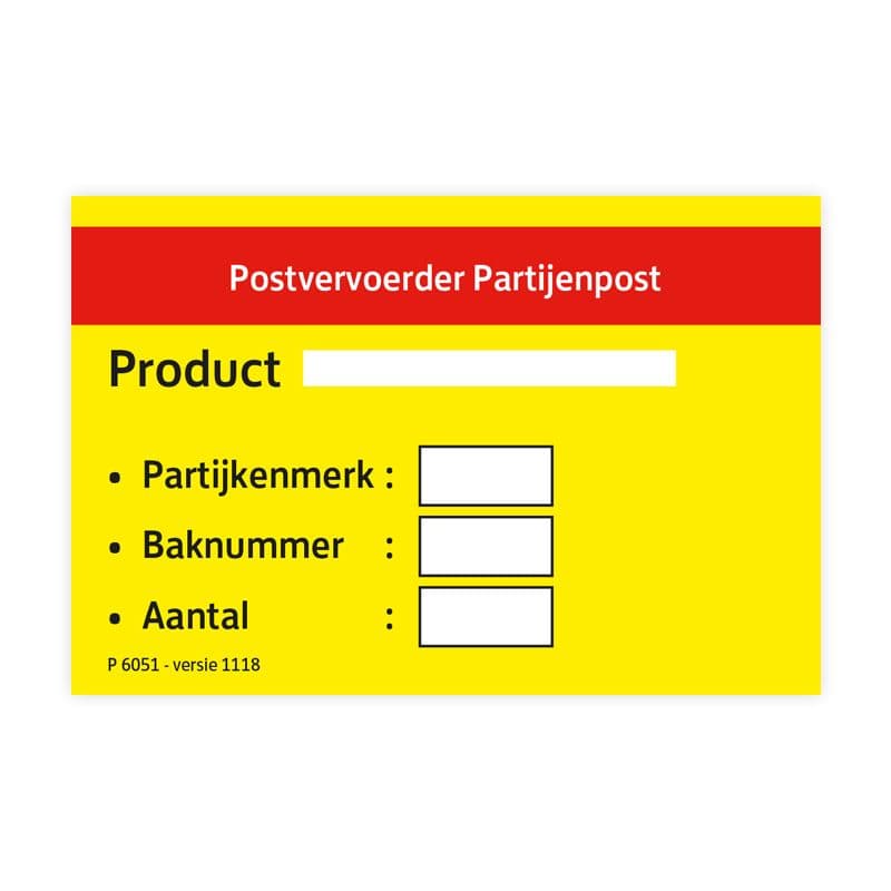 Baklabel Postvervoerder 100 st