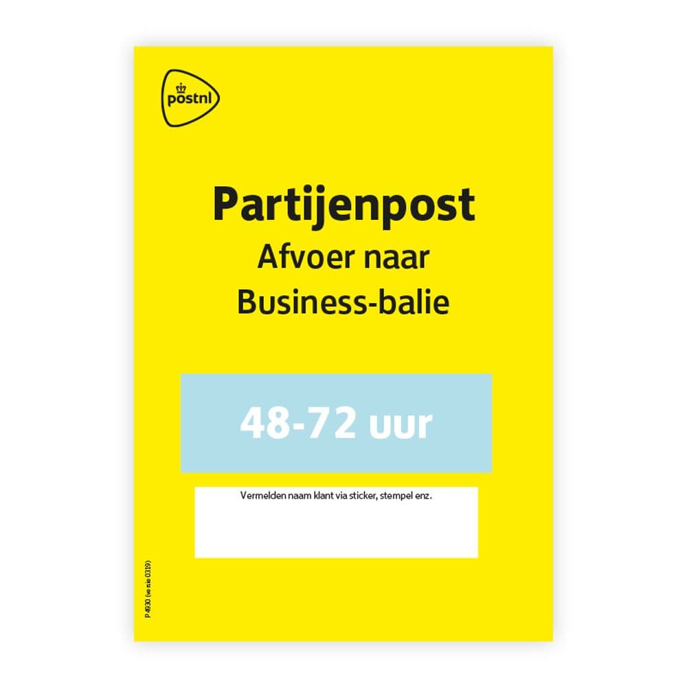 RC-Kaart: Partijenpost Afvoer Bus. balie 48-72 uur