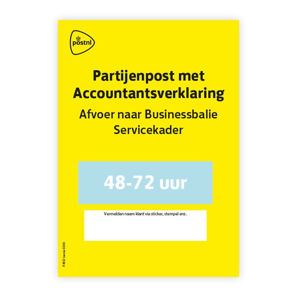RC-Kaart: Partijenpost Accountverklaring 48-72 uur