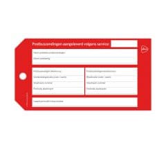 Postzaklabel rood